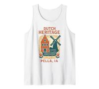 Dutch Heritage Chemise Pella Iowa Moulin à Vent Vintage Dentelle Art Débardeur