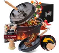 Dutch Oven Feu Kessel Feuertopf 7 L Set Avec Pieds & 2in1 Couvercle Levé