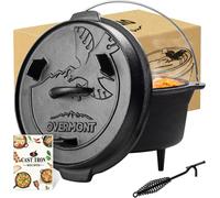 Dutch Oven Marmite Fonte Four Néerlandais avec Lève-Couvercle pour Camping, Cuisson Barbecue