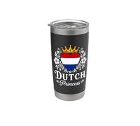 Dutch Princess Netherlands Flag Proud Dutch Girl Gobelet isotherme en acier inoxydable double paroi