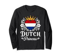 Dutch Princess Netherlands Flag Proud Dutch Girl Manche Longue