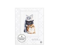 DUTCH STITCH BROTHERS - Kit de broderie au point de croix compté - DSB012A - Trois Chats - Aida blanc - 26 x 18 cm - Kit de broderie pour adultes