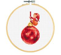 Dutch Stitch Brothers kit de point de croix compté avec cerceau "Noël F", Diam. 15 cm
