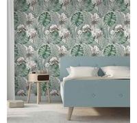 DUTCH WALLCOVERINGS Papier peint Eden Gris et vert clair - 53cm x 10m Gris G