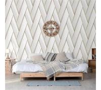 DUTCH WALLCOVERINGS Papier peint Geometric Blanc et doré - 53cm x 10m Blanc