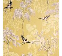 DUTCH WALLCOVERINGS Papier peint Japanese Garden Ocre -53 cm x10 m