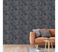 DUTCH WALLCOVERINGS Papier peint Joelle Argenté et bleu - 53cm x 10m Bleu G