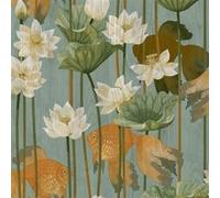 DUTCH WALLCOVERINGS Papier Peint Poisson Fleur Vert Revêtement Mural Salon