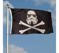 Dutern Drapeau Dark Vador noir 0,9 x 1,5 m - Décoration extérieure et intérieure - Double couture en polyester avec œillets en laiton - Fête Star Wars
