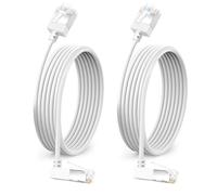 Dutevolns Câble Ethernet Flexible Cat 6 avec Angle 270° vers le Haut 0,5m, 2 Pièces Ultra Fin et Mince RJ45 Cat 6a Câble LAN Gigabit pour PC, Routeur, Windows (Blanc)