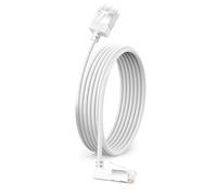 Dutevolns Câble Ethernet Flexible Cat 6 avec Angle 270° vers le Haut 0,5m, Ultra Fin et Mince RJ45 Cat 6a Câble LAN Gigabit pour PC, Routeur, Windows (Blanc)
