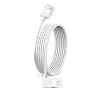 Dutevolns Câble Ethernet Souple Cat 6 à Angle Droit 90° 1m, Ultra Fin et Compact RJ45 Cordon LAN Gigabit Compatible avec Mac, PC, Routeur, Windows (Blanc)