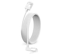 Dutevolns Câble Ethernet Ultra Fin Cat 6 avec Angle de 90° Vers le Bas 2m, Flexible et Mince RJ45 Cat 6a Cordon LAN Gigabit pour PC, Routeur, Windows (Blanc)
