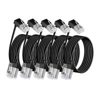 Dutevolns Câble Ethernet Ultra Fin Cat 6 avec Angle de 90° Vers le Bas 3m, 5 Pièces Flexible et Mince RJ45 Cat 6a Cordon LAN Gigabit pour PC, Routeur, Windows (Noir)