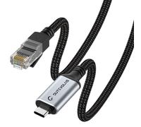 Dutevolns Câble Ethernet USB-C vers RJ45 5m, Cordon en Nylon Connexion Directe Gigabit, Compatible MacBook Pro, iPad Pro, Smartphone, Ordinateur Portable et PC