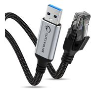 Dutevolns Câble USB vers Ethernet 5m, USB-A 3.0 Mâle à RJ45 Mâle en Nylon, 1 Gbit Transfert de données, Connexion Directe Gigabit, Compatible PC Portable, Switch, Windows10, Windows11, Plug & Play