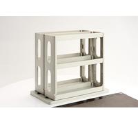 Dutiplus Étagère à épices à 2 niveaux, support d'assaisonnement, armoire de rangement à tirer et rotative pour comptoir de cuisine et salle de bain, 22,9 cm H x 14,7 cm l x 26,4 cm P (gris poussière)