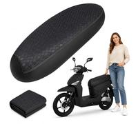 Dutiqozad Housse de siège pour Scooter, Moto - Universelle XL Noir Imperméable Protection Solaire pour Scooter Moto Vespa avec Sac de Rangement