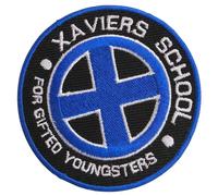 dutis Xaviers School Gifted Youngsters X Men Écusson brodé thermocollant ou à coudre - Blanc - Ronde - Patch brodé - patch - 7.8 cm - Coton - Classic Comic - Super-héros - 1 pièce
