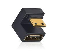 Duttek 180 degrés Adaptateur Mini HDMI vers HDMI 2.1, 48G Angle d'inclinaison HDMI Femelle vers Mini HDMI Mâle en Forme de U 8K@60Hz pour Caméra/PC Portable/Projecteur Home Cinéma - (1 Pièce)