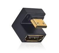 Duttek 180 degrés Adaptateur Mini HDMI vers HDMI, 48Gbps Angle Ascendant HDMI Femelle vers Mini HDMI Mâle (8K@60Hz 4K@120Hz) pour Caméra/PC Portable/Projecteur Home Cinéma - (1 Pièce)