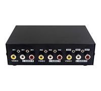 Duttek 2 Port AV commutateur RCA Switcher 2 en 1 Sortie vidéo Composite L/R boîte de sélection Audio pour Consoles de Jeu DVD STB