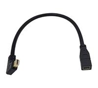 Duttek 30 cm 90 degrés Mini DisplayPort mâle vers Mini DisplayPort DP Femelle câble d'extension (Mini DP mâle vers Mini DP Adaptateur Femelle) pour iMac & LED Cinema Display Left Angle Left Angled