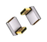 Duttek 8K 90 degrés Adaptateur DisplayPort 1.4, Adaptateur DisplayPort mâle vers Femelle à Angle Ascendant (8K/60Hz, 4K/144Hz) pour PC, Ordinateur Portable, (Lot de 2)