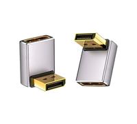 Duttek 8K 90 degrés Adaptateur DisplayPort, Adaptateur d'extension Display Port à Angle Le Haut et vers Le Bas, Adaptateur DisplayPort mâle vers Femelle pour PC, Ordinateur Portable, (Lot de 2)