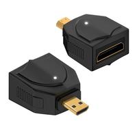 Duttek 8K Micro HDMI to Mini HDMI Adapter, 48Gbps Adaptateur Micro HDMI mâle vers Mini HDMI femelle 2.1 Versions Prend en Charge la Vidéo 8K@60HZ pour Ordinateur Portable,Moniteur, Projecteur (2 Pack)