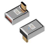 Duttek 90 Degree USB to C Adapter-2 Pack, USB Extender, Adaptateur USB 3.1 Type C en Alliage de Zinc vers USB, Adaptateur USB A vers USB C OTG 120W, 10Gbps pour Ordinateur Portable, PC, Chargeur