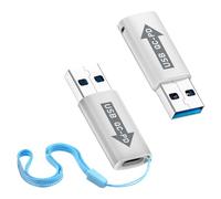 Duttek Adaptateur USB 3.0 vers USB C, adaptateur USB vers USB C 10 Gbit/s, convertisseur USB A mâle vers USB C femelle, charge rapide avec design perforé, compatible avec iPhone, Samsung Galaxy,