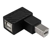 Duttek Adaptateur USB B 2.0, Adaptateur de câble d'imprimante USB 2.0 Type-B, Adaptateur USB B 2.0 mâle vers Femelle à Angle Droit pour imprimante, Scanner, Disque Dur Mobile et Plus Encore