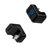 Duttek Adaptateur USB C à 180 degrés avec écran numérique 40Gbps, Adaptateur USB C 180 degrés 140W, Adaptateur USB C Femelle vers mâle pour Ordinateur Portable, Macbook - 2Pack