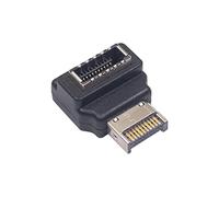 Duttek Adaptateur USB de Type E, Adaptateur USB 3.1 Type E à 90 degrés mâle vers Femelle Haute Vitesse 10 Gbit/s Panneau Avant Carte mère Adaptateur Interne pour Ordinateur.