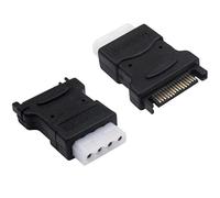 Duttek adaptateurs d'alimentation Molex vers SATA, 4 broches femelles IDE Molex vers SATA 15 broches mâle, convertisseur pour câbles SATA pour des câbles d'alimentation PC,HHD/SSD/DVD RW, Lot de 2