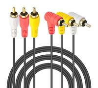 Duttek Câble 3 RCA vers 3 RCA, 3 câbles RCA mâle vers mâle, répartiteur RCA composite audio A/V câble AV adapté pour 3 ports RCA entre le signal audio ou la transmission du signal vidéo (1,5 m)