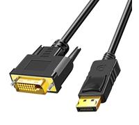 Duttek Câble Adaptateur Displayport vers DVI 6 pieds (1.8 m) Doré - Câble adaptateur Display Port(DP) mâle vers DVI mâle pour Lenovo, Dell, HP et autres