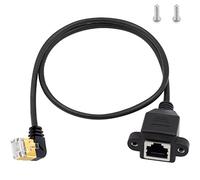 Duttek Câble adaptateur Ethernet à 90 degrés, câble Ethernet Cat 8, câble d'extension réseau RJ45 mâle vers femelle, 40 Gbit/s, 2000 MHz, haut débit, pour concentrateur, routeurs, etc. 50 cm