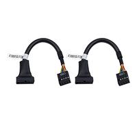 Duttek Câble Adaptateur USB 3.0 vers USB 2.0, USB 3.0 vers USB 2.0, 19 Broches USB 3.0 mâle vers 9 Broches USB 2.0 Femelle pour Carte mère 15 cm (Lot de 2)