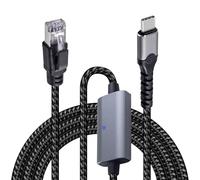 Duttek Câble adaptateur USB-C vers Ethernet Gigabit de 3 m, RJ45 mâle vers USB C mâle, câble USB C vers RJ45 jusqu'à 1000/100/10 Mbps pour iPhone Série 15, iPad, MacBook Pro