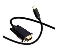 Duttek Câble adaptateur USB C vers VGA, câble USB Type-C vers VGA, 1080p actif USB C vers VGA analogique convertisseur pour ordinateur de bureau, projecteur, HDTV, Raspberry Pi, Roku, Xbox (1,8 m)