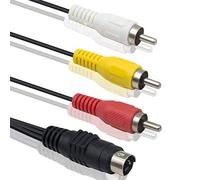 Duttek Câble audio 4 broches Mini DIN S-vedio mâle vers mâle 3 RCA pour DVD, TV, VCR 1,5 m, noir