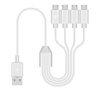 Duttek Câble de charge multiple 4 en 1 USB vers micro USB, USB 2.0 type A mâle vers 4 micro USB 5 broches mâles répartiteurs en Y - Prend en charge le répartiteur de données et la charge (50 cm)