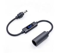 Duttek Câble d'extension d'alimentation CC 5,5 mm x 2,1 mm - 30 cm, DC mâle vers femelle 60 W 30 V/2 A avec affichage de la tension applicable aux caméras de sécurité CCTV, caméra IP, DVR, routeur