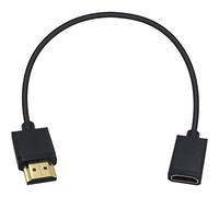 Duttek Câble d'extension HDMI 4K, extrêmement fin HDMI mâle vers femelle compatible avec Nintendo Switch, Xbox One S 360, PS5, PS4, Roku TV Stick, lecteur Blu Ray, etc. 30 cm