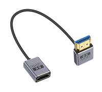 Duttek Câble d'extension HDMI 8K 90 degrés 30 cm, câble HDMI mâle vers femelle, câble adaptateur HDMI haute vitesse 48 Gbit/s bande passante, cordon HDMI pour GH5S, PS5, Xbox One, moniteur PC