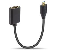 Duttek Câble d'extension micro HDMI vers HDMI 2.1 0.3 m, 4K @ 120 Hz, convient pour le port micro HDMI de notebook/appareil photo pour connecter HDTV/moniteur (droit)