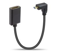 Duttek Câble d'extension micro HDMI vers HDMI 2.1 0.3 m, 4K @ 120 Hz, convient pour le port micro HDMI de notebook/appareil photo pour connecter HDTV/moniteur (bas)
