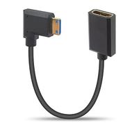 Duttek Câble d'extension mini HDMI vers HDMI 2.1 0.3 m, HDMI 2.1 ultra haut débit 48 Gbit/s, prend en charge 8K @ 60 Hz, 4K @ 120 Hz, carte vidéo graphique, ordinateur portable (droit)